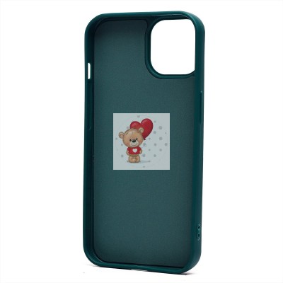 Чехол-накладка для Apple iPhone 14 (медведь) (темно-зеленый) - SC335