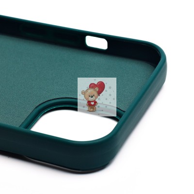 Чехол-накладка для Apple iPhone 14 (медведь) (темно-зеленый) - SC335