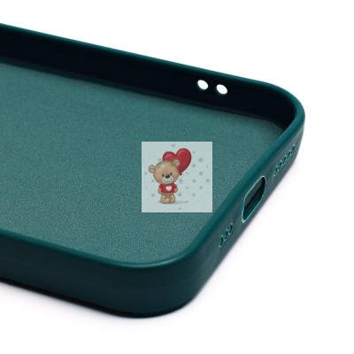 Чехол-накладка для Apple iPhone 14 (медведь) (темно-зеленый) - SC335