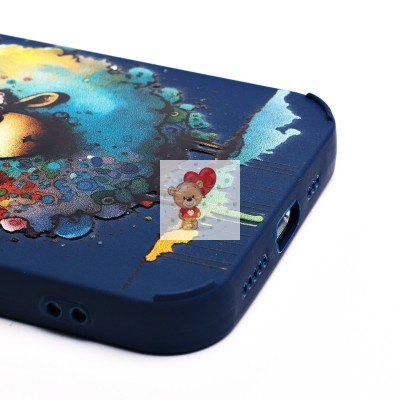 Чехол-накладка для Apple iPhone 14 (овечка) (темно-синий) - SC335