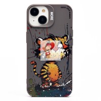 Чехол-накладка для Apple iPhone 14 (тигр) (серый) - SC335