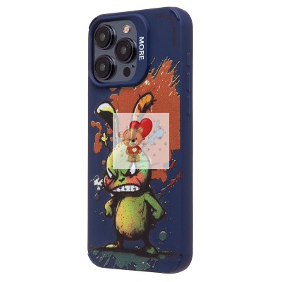 Чехол-накладка для Apple iPhone 15 Pro Max (заяц) (темно-синий) - SC335 Чехол-накладка для Apple iPhone 15 Pro Max (заяц) (темно-синий) - SC335