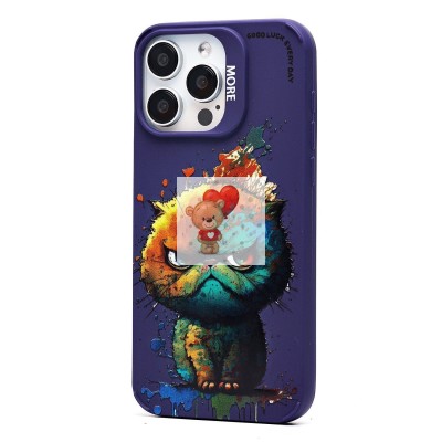 Чехол-накладка для Apple iPhone 15 Pro Max (кот) (фиолетовый) - SC335 Чехол-накладка для Apple iPhone 15 Pro Max (кот) (фиолетовый) - SC335