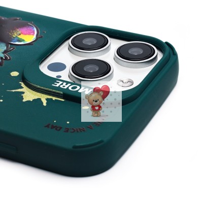 Чехол-накладка для Apple iPhone 15 Pro Max (медведь) (темно-зеленый) - SC335 Чехол-накладка для Apple iPhone 15 Pro Max (медведь) (темно-зеленый) - SC335