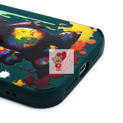 Чехол-накладка для Apple iPhone 15 Pro Max (медведь) (темно-зеленый) - SC335 Чехол-накладка для Apple iPhone 15 Pro Max (медведь) (темно-зеленый) - SC335