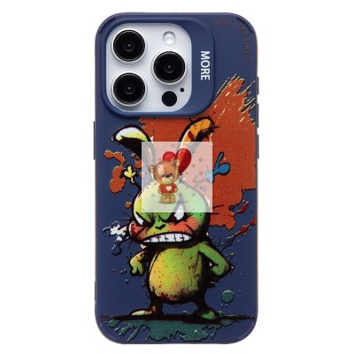 Чехол-накладка для Apple iPhone 15 Pro (заяц) (темно-синий) - SC335