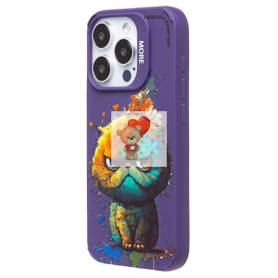 Чехол-накладка для Apple iPhone 15 Pro (кот) (фиолетовый) - SC335