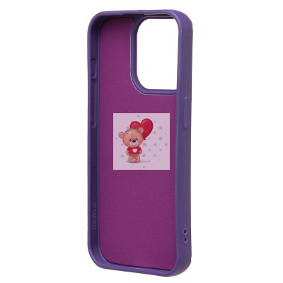 Чехол-накладка для Apple iPhone 15 Pro (кот) (фиолетовый) - SC335