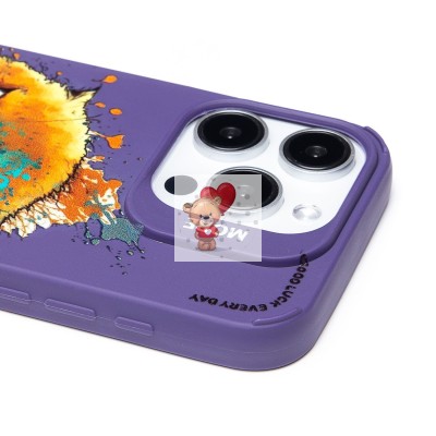 Чехол-накладка для Apple iPhone 15 Pro (кот) (фиолетовый) - SC335