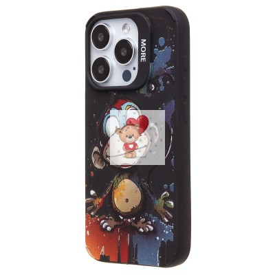 Чехол-накладка для Apple iPhone 15 Pro (обезьяна) (черный) - SC335