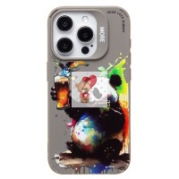 Чехол-накладка для Apple iPhone 15 Pro (панда) (серый) - SC335