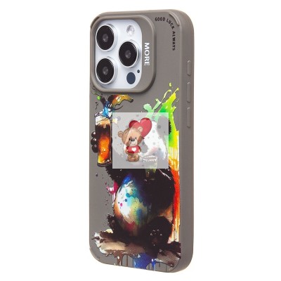 Чехол-накладка для Apple iPhone 15 Pro (панда) (серый) - SC335