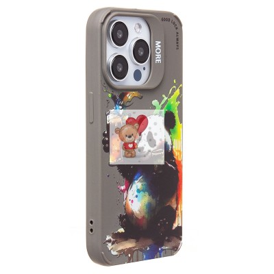 Чехол-накладка для Apple iPhone 15 Pro (панда) (серый) - SC335