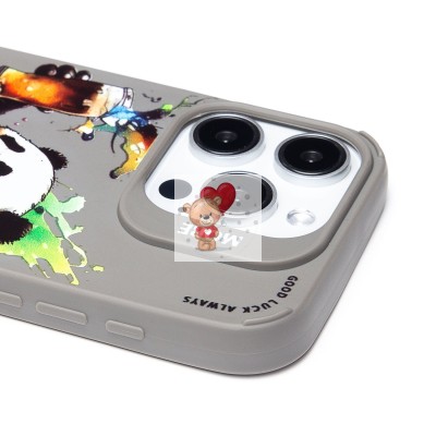 Чехол-накладка для Apple iPhone 15 Pro (панда) (серый) - SC335