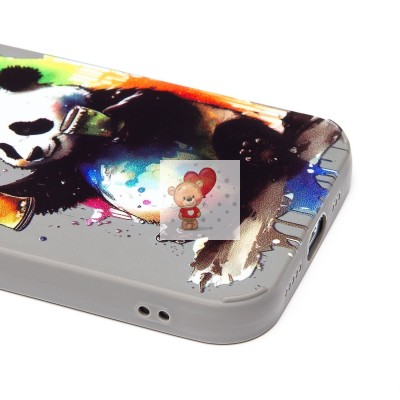 Чехол-накладка для Apple iPhone 15 Pro (панда) (серый) - SC335