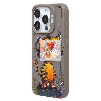 Чехол-накладка для Apple iPhone 15 Pro (тигр) (серый) - SC335 Чехол-накладка для Apple iPhone 15 Pro (тигр) (серый) - SC335