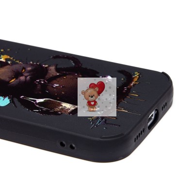 Чехол-накладка для Apple iPhone 15 Pro (черный кот) (черный) - SC335