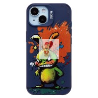 Чехол-накладка для Apple iPhone 15 (заяц) (темно-синий) - SC335