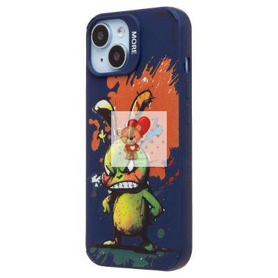 Чехол-накладка для Apple iPhone 15 (заяц) (темно-синий) - SC335