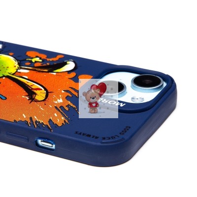 Чехол-накладка для Apple iPhone 15 (заяц) (темно-синий) - SC335