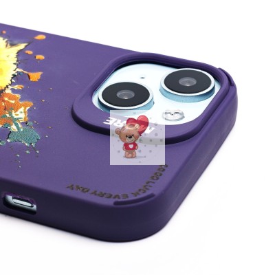 Чехол-накладка для Apple iPhone 15 (кот) (фиолетовый) - SC335