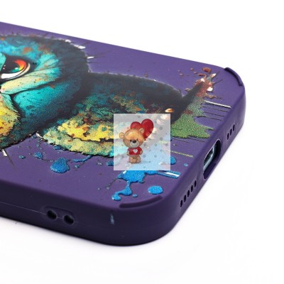 Чехол-накладка для Apple iPhone 15 (кот) (фиолетовый) - SC335