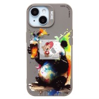 Чехол-накладка для Apple iPhone 15 (панда) (серый) - SC335