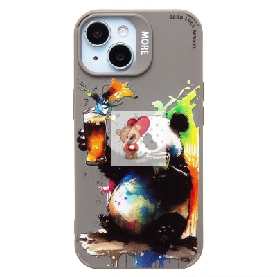 Чехол-накладка для Apple iPhone 15 (панда) (серый) - SC335 Чехол-накладка для Apple iPhone 15 (панда) (серый) - SC335