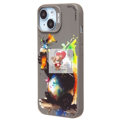 Чехол-накладка для Apple iPhone 15 (панда) (серый) - SC335