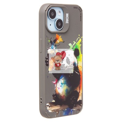 Чехол-накладка для Apple iPhone 15 (панда) (серый) - SC335