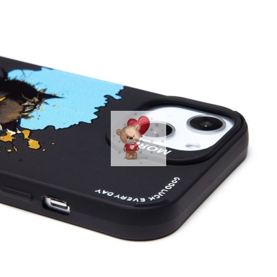 Чехол-накладка для Apple iPhone 15 (черный кот) (черный) - SC335