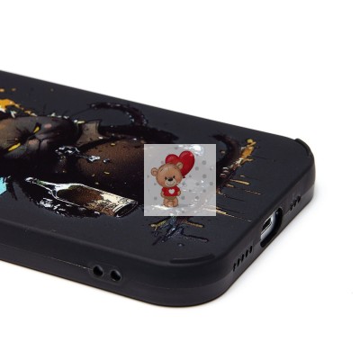 Чехол-накладка для Apple iPhone 15 (черный кот) (черный) - SC335