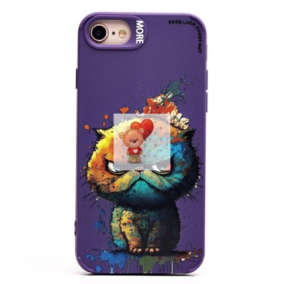 Чехол-накладка для Apple iPhone 7 (кот) (фиолетовый) - SC335 Чехол-накладка для Apple iPhone 7 (кот) (фиолетовый) - SC335