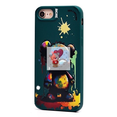 Чехол-накладка для Apple iPhone 7 (медведь) (темно-зеленый) - SC335