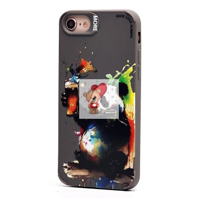 Чехол-накладка для Apple iPhone 7 (панда) (серый) - SC335