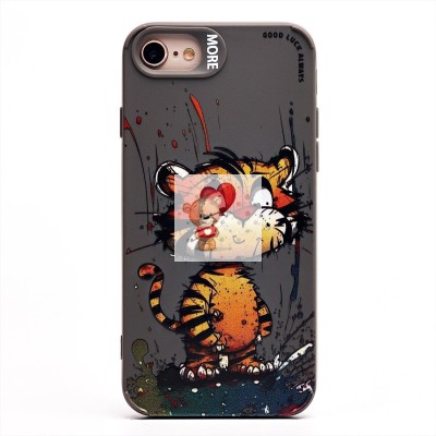 Чехол-накладка для Apple iPhone 7 (тигр) (серый) - SC335