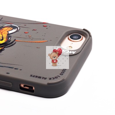 Чехол-накладка для Apple iPhone 7 (тигр) (серый) - SC335