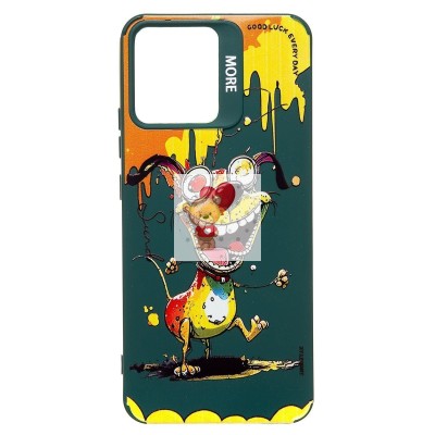 Чехол-накладка для Realme C30 (собака) (темно-зеленый) - SC335