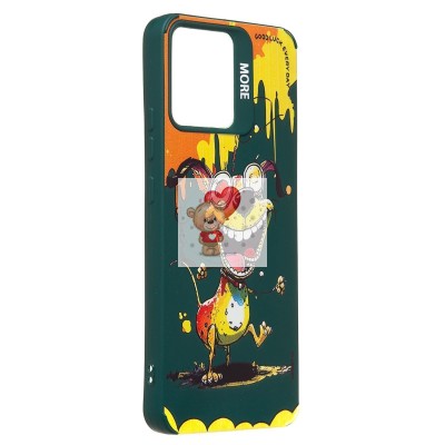 Чехол-накладка для Realme C30 (собака) (темно-зеленый) - SC335