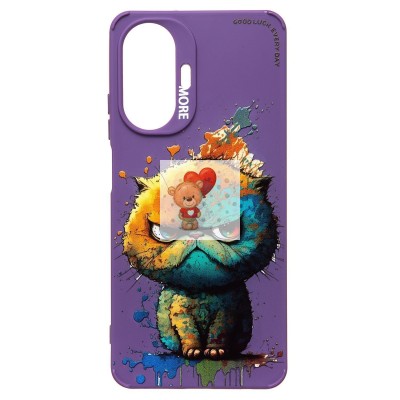 Чехол-накладка для Realme C55 (кот) (фиолетовый) - SC335
