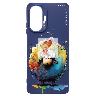 Чехол-накладка для Realme C55 (овечка) (темно-синий) - SC335