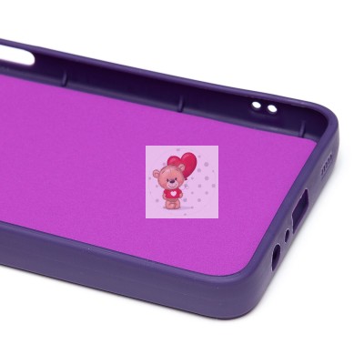 Чехол-накладка для Samsung Galaxy A12 (кот) (фиолетовый) - SC335 Чехол-накладка для Samsung Galaxy A12 (кот) (фиолетовый) - SC335