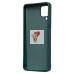Чехол-накладка для Samsung Galaxy A12 (медведь) (темно-зеленый) - SC335