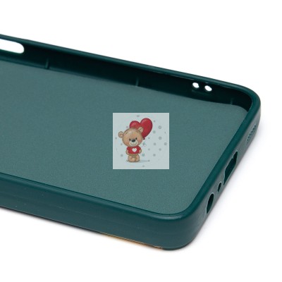 Чехол-накладка для Samsung Galaxy A12 (медведь) (темно-зеленый) - SC335
