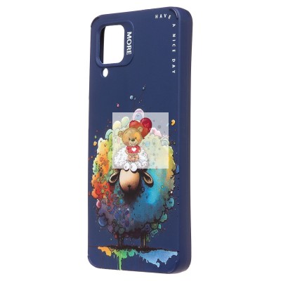Чехол-накладка для Samsung Galaxy A12 (овечка) (темно-синий) - SC335