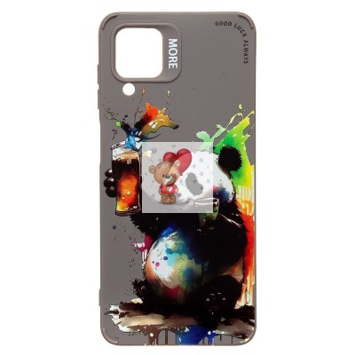 Чехол-накладка для Samsung Galaxy A12 (панда) (серый) - SC335