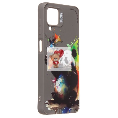 Чехол-накладка для Samsung Galaxy A12 (панда) (серый) - SC335 Чехол-накладка для Samsung Galaxy A12 (панда) (серый) - SC335