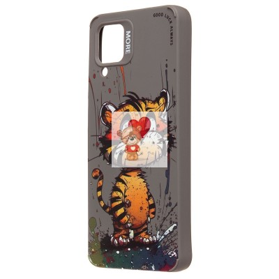Чехол-накладка для Samsung Galaxy A12 (тигр) (серый) - SC335 Чехол-накладка для Samsung Galaxy A12 (тигр) (серый) - SC335
