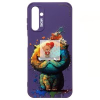 Чехол-накладка для Samsung Galaxy A14 4G (кот) (фиолетовый) - SC335 Чехол-накладка для Samsung Galaxy A14 4G (кот) (фиолетовый) - SC335