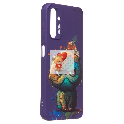 Чехол-накладка для Samsung Galaxy A14 4G (кот) (фиолетовый) - SC335 Чехол-накладка для Samsung Galaxy A14 4G (кот) (фиолетовый) - SC335